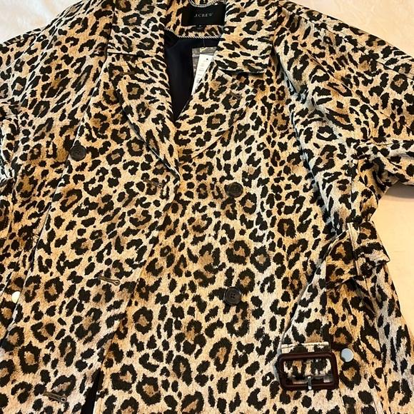 J. Crew Collection short trench coat in leopard - Picture 5 of 7